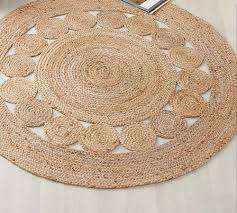 Hitakshi Braided Jute White & Beige Rug for Living room , Bedroom 5×5 Feet