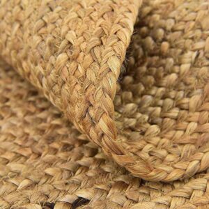 Hitakshi Braided Jute White & Beige Rug for Living room , Bedroom 5×5 Feet