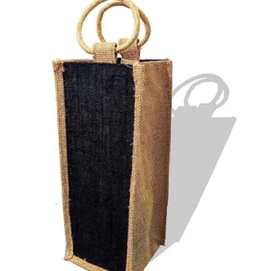 Handmakes Natural Jute Black and Beige Water Bottle Reusable