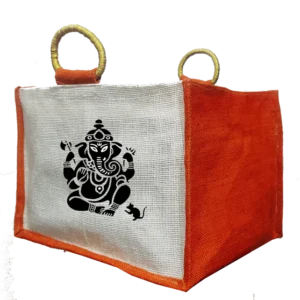 Natural Jute Bags with Orange Colors for Sweet Box ,Wedding bags