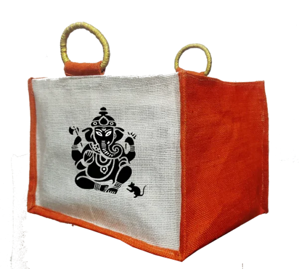 Natural Jute Bags with Orange Colors for Sweet Box ,Wedding bags