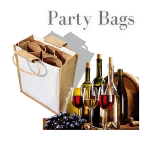 Handmakers 6 Bottles Jute Wine Bag with White Color for Party Bags